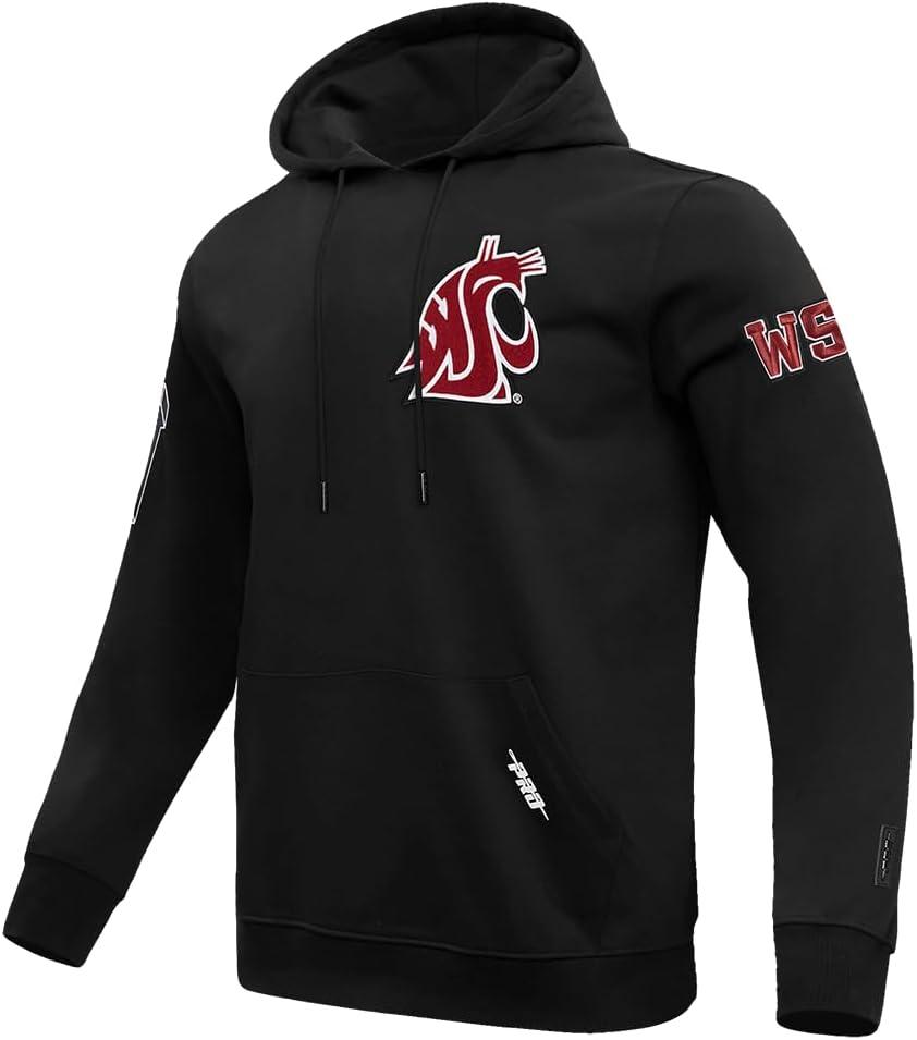image:imagePro Standard NCAA mens Pro Standard Mens Classic Chenille Cotton Double Knit Pull Over HoodieBlack