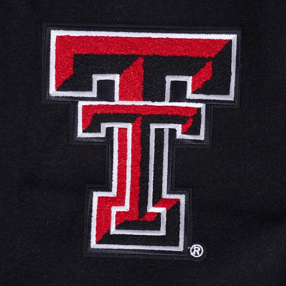 image:imagePro Standard NCAA mens Pro Standard Mens College Classic Chenille Wool Varsity JacketBlackRedBlack
