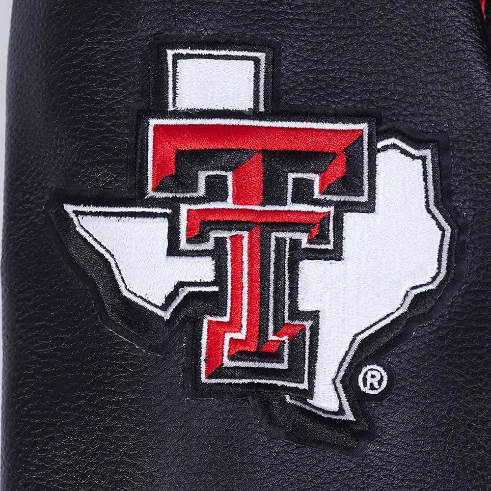 image:imagePro Standard NCAA mens Pro Standard Mens College Classic Chenille Wool Varsity JacketBlackRedBlack