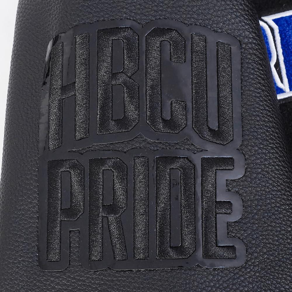 image:imagePro Standard NCAA mens Pro Standard Mens College Classic Chenille Wool Varsity JacketBlackRoyal BlueBlack