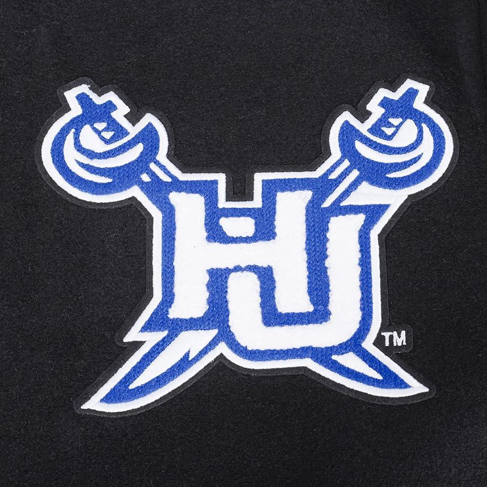 image:imagePro Standard NCAA mens Pro Standard Mens College Classic Chenille Wool Varsity JacketBlackRoyal BlueBlack