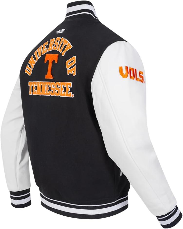 image:imagePro Standard NCAA mens Pro Standard Mens College Classic Chenille Wool Varsity JacketBlackWhite