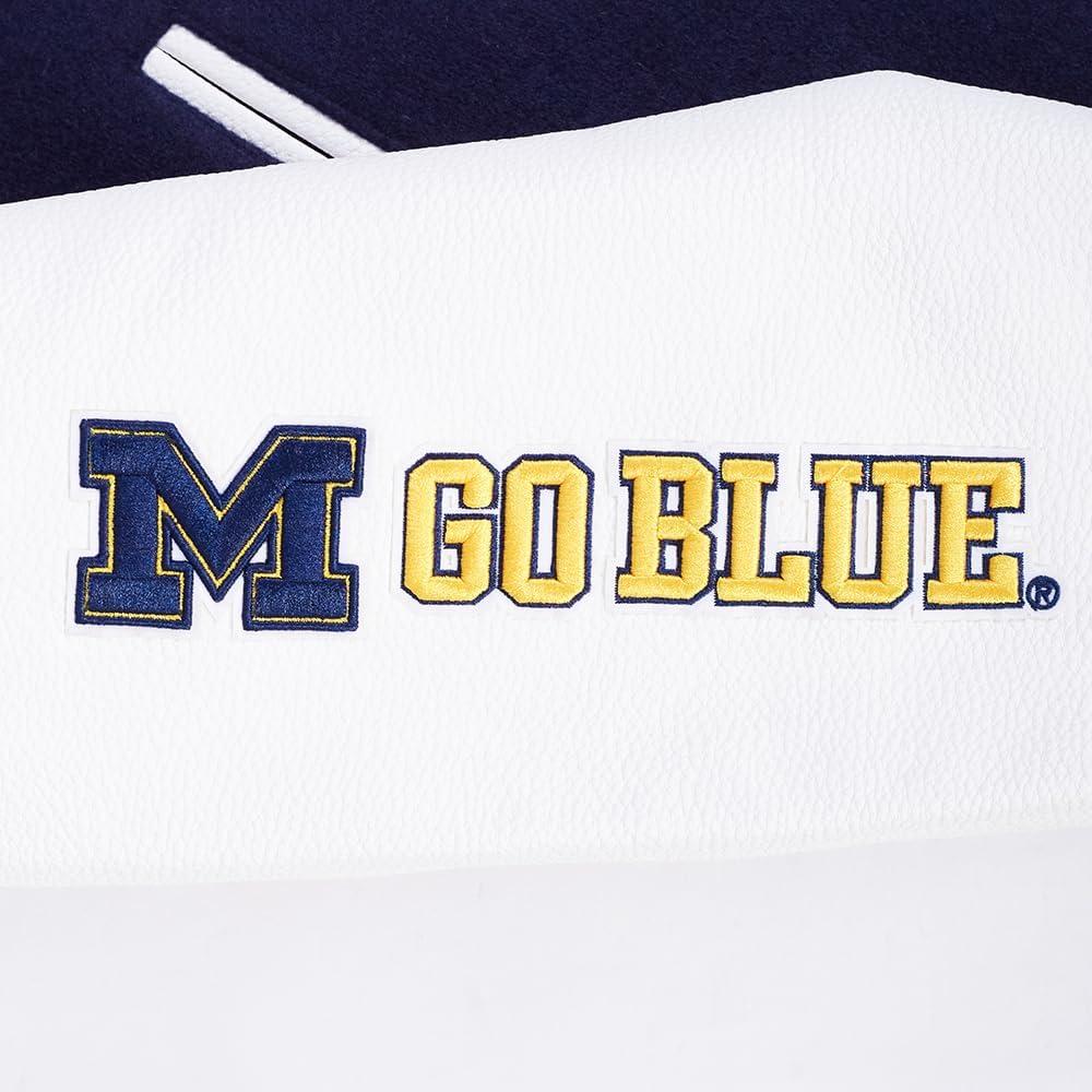 image:imagePro Standard NCAA mens Pro Standard Mens College Classic Chenille Wool Varsity JacketMidnight NavyWhite