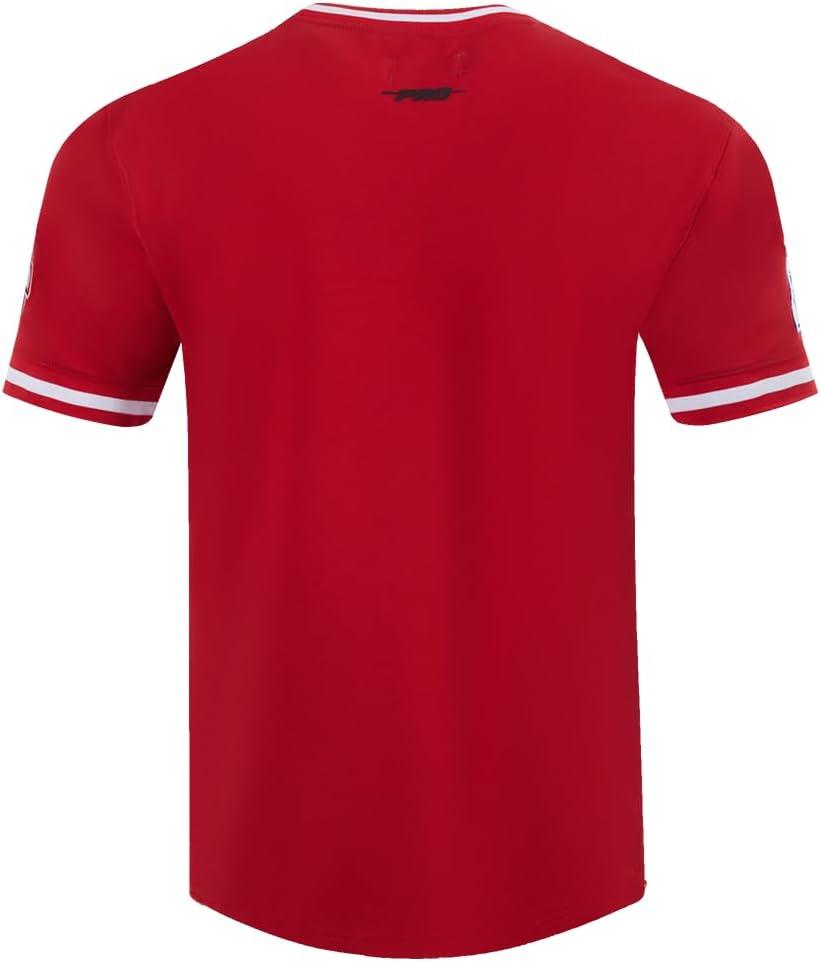 image:imagePro Standard NHL Mens Pro Standard Mens NHL Classic Chenille Cotton Double Knit Short Sleeve TeeRed
