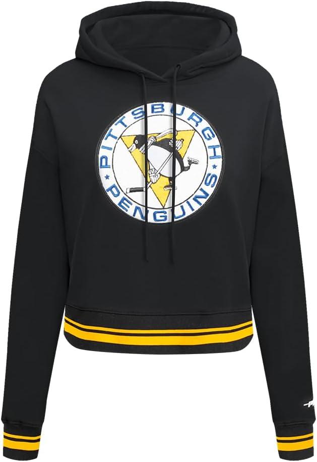 image:imagePro Standard NHL Womens Retro Classics Brushed Back French Terry Cropped Pullover HoodieBlackYellow