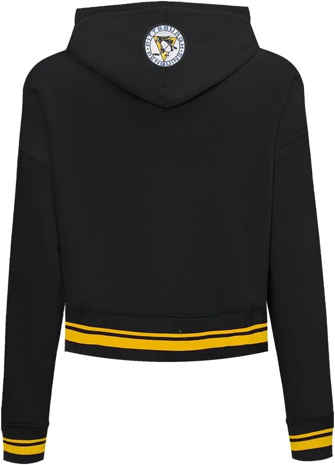 image:imagePro Standard NHL Womens Retro Classics Brushed Back French Terry Cropped Pullover HoodieBlackYellow