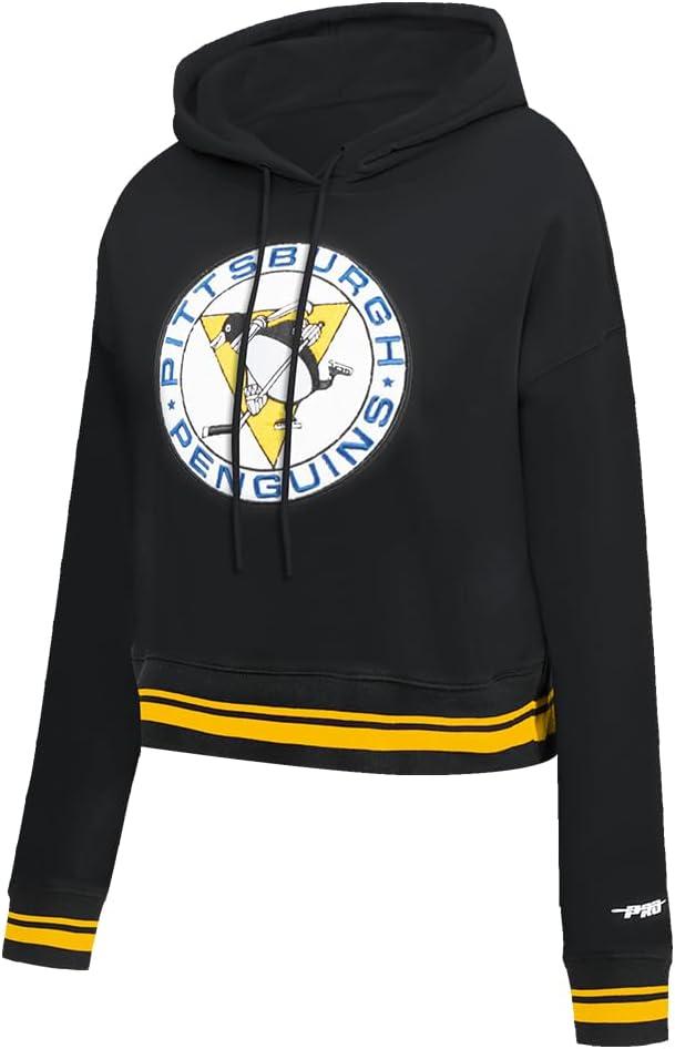 image:imagePro Standard NHL Womens Retro Classics Brushed Back French Terry Cropped Pullover HoodieBlackYellow