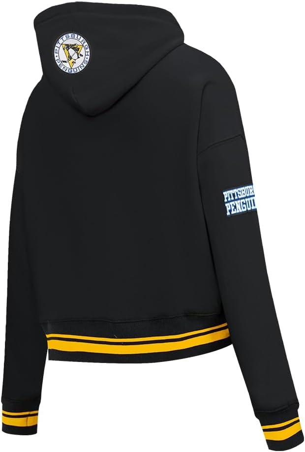 image:imagePro Standard NHL Womens Retro Classics Brushed Back French Terry Cropped Pullover HoodieBlackYellow