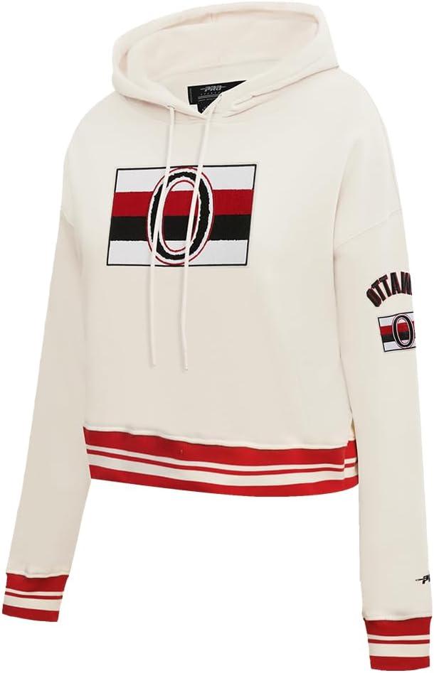image:imagePro Standard NHL Womens Retro Classics Brushed Back French Terry Cropped Pullover HoodieEggshell Red