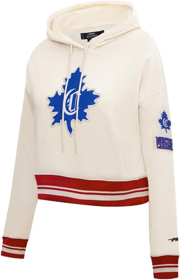 image:imagePro Standard NHL Womens Retro Classics Brushed Back French Terry Cropped Pullover HoodieEggshell Red