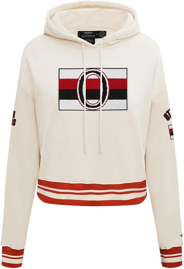 image:imagePro Standard NHL Womens Retro Classics Brushed Back French Terry Cropped Pullover HoodieEggshell Red