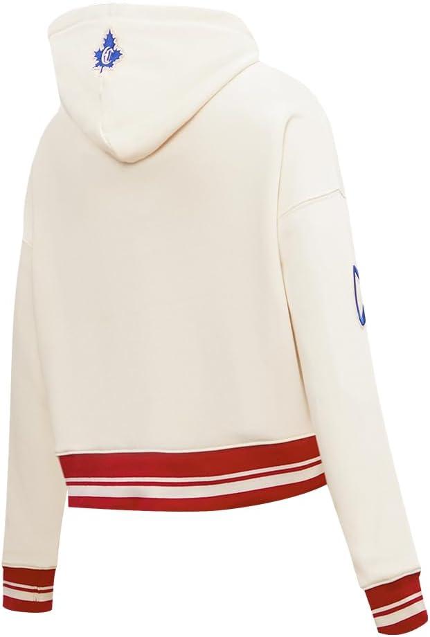 image:imagePro Standard NHL Womens Retro Classics Brushed Back French Terry Cropped Pullover HoodieEggshell Red