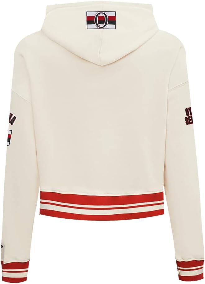 image:imagePro Standard NHL Womens Retro Classics Brushed Back French Terry Cropped Pullover HoodieEggshell Red