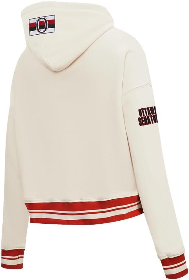 image:imagePro Standard NHL Womens Retro Classics Brushed Back French Terry Cropped Pullover HoodieEggshell Red