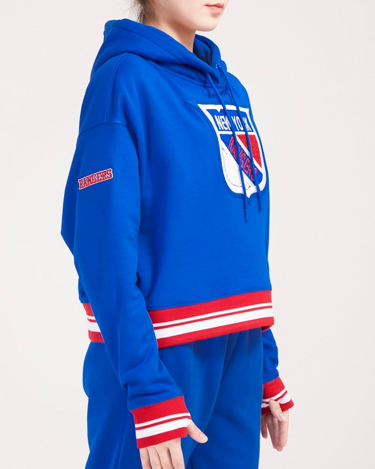image:imagePro Standard NHL Womens Retro Classics Brushed Back French Terry Cropped Pullover HoodieRoyal BlueRed