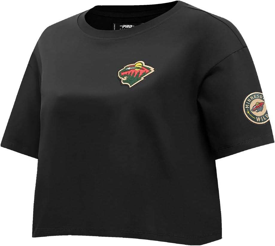 image:imagePro Standard NHL Womens Womens NHL Classic Chenille Cotton Single Jersey Short Sleeve Boxy TeeBlack