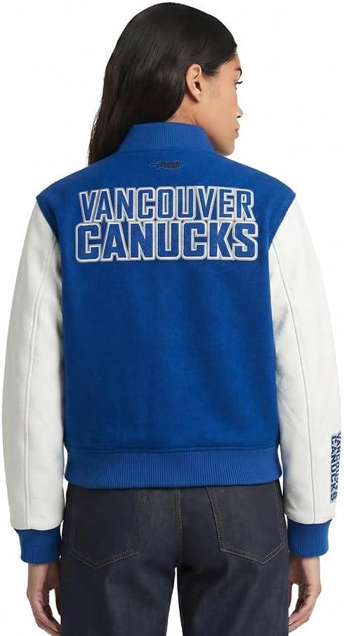 image:imagePro Standard NHL womens Pro Standard Womens Nhl Classic Chenille Wool Varsity JacketDodger BlueWhite