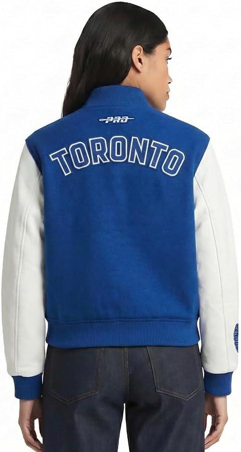 image:imagePro Standard NHL womens Pro Standard Womens Nhl Classic Chenille Wool Varsity JacketDodger BlueWhite