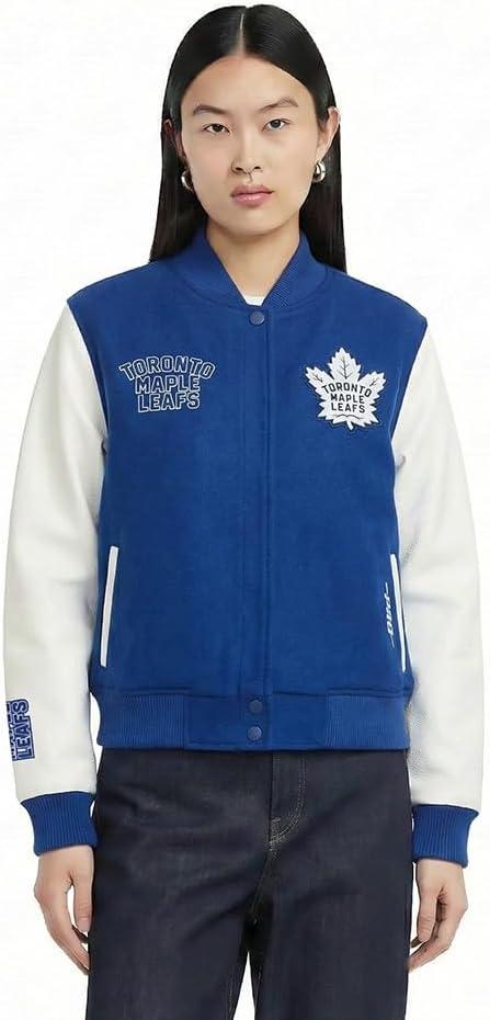 image:imagePro Standard NHL womens Pro Standard Womens Nhl Classic Chenille Wool Varsity JacketDodger BlueWhite