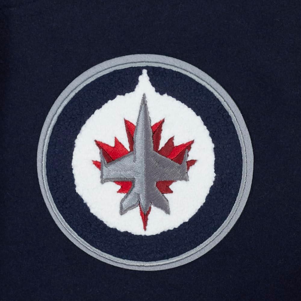 image:imagePro Standard NHL womens Pro Standard Womens Nhl Classic Chenille Wool Varsity JacketMidnight NavyWhite