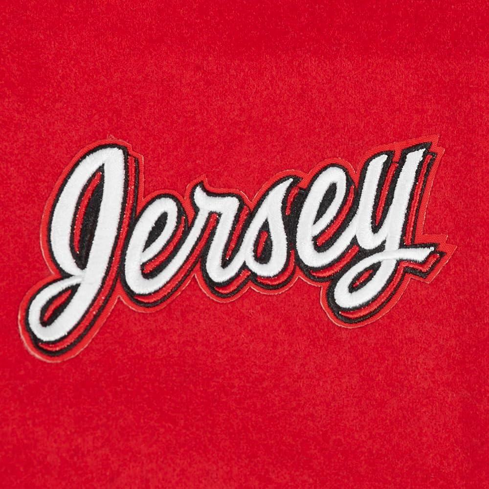 image:imagePro Standard NHL womens Pro Standard Womens Nhl Classic Chenille Wool Varsity JacketRedBlack