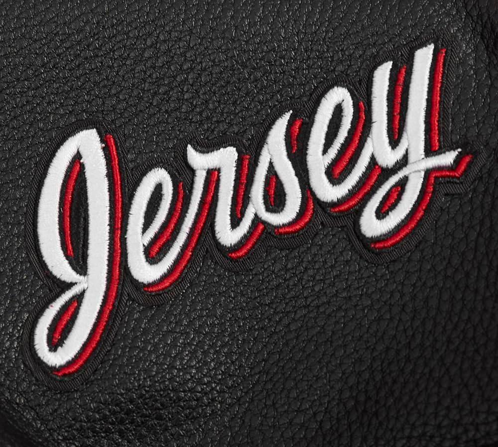 image:imagePro Standard NHL womens Pro Standard Womens Nhl Classic Chenille Wool Varsity JacketRedBlack