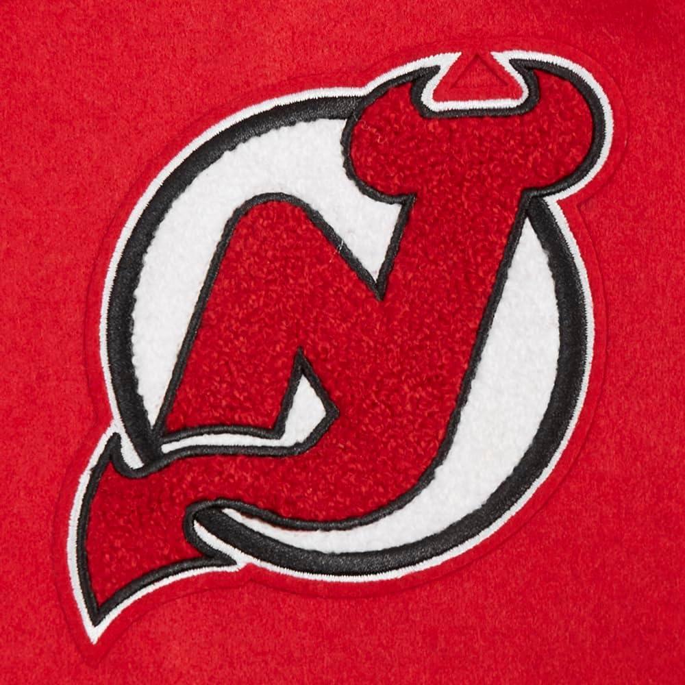 image:imagePro Standard NHL womens Pro Standard Womens Nhl Classic Chenille Wool Varsity JacketRedBlack