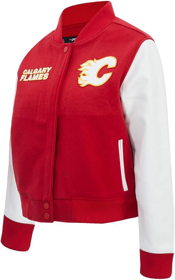 image:imagePro Standard NHL womens Pro Standard Womens Nhl Classic Chenille Wool Varsity JacketRedWhite