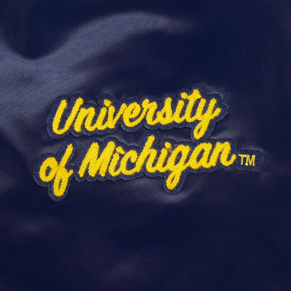 image:imagePro Standard Womens College University Of Michigan Classic Essentials Satin Jacket Midnight Navy L