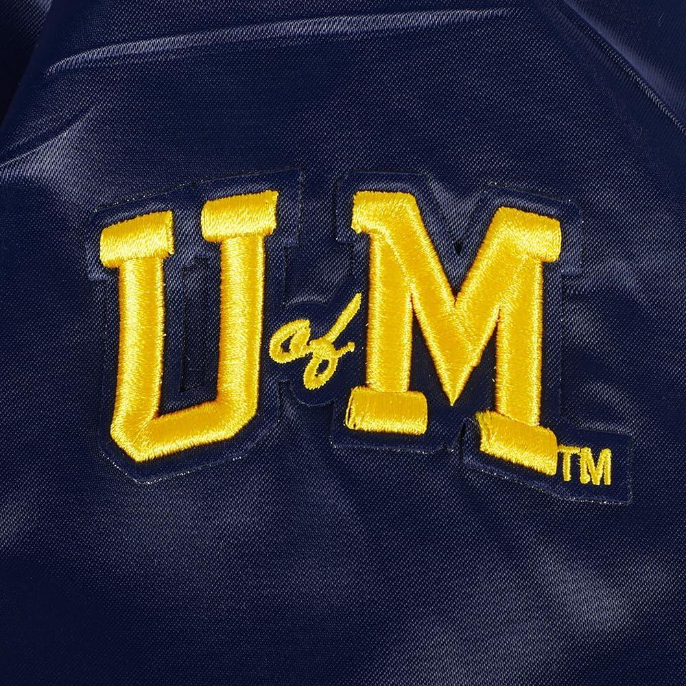 image:imagePro Standard Womens College University Of Michigan Classic Essentials Satin Jacket Midnight Navy L