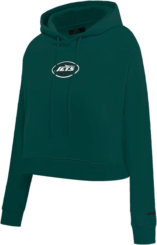 image:imagePro Standard Womens NFL Classic Chenille Brushed Back French Terry Cropped Pullover HoodieForest Green