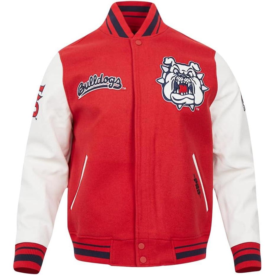image:imagePro Standard Mens College Classic Chenille Varsity JacketRedWhiteMidnight Navy