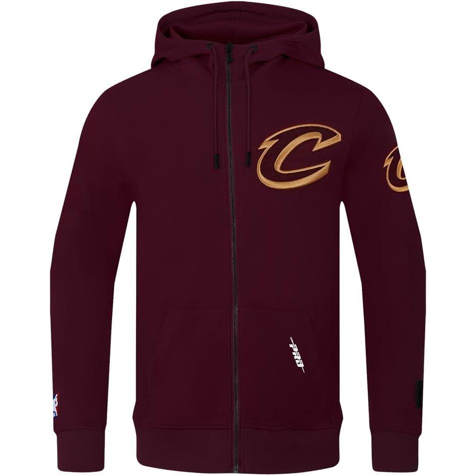 image:imagePro Standard Mens NBA Classic Chenille Cotton Double Knit Full Zip HoodieWine
