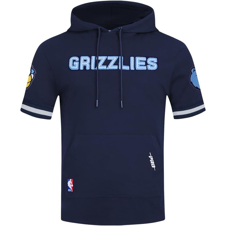 image:imagePro Standard Mens NBA Classic Chenille Cotton Double Knit Short Sleeve HoodieMidnight Navy