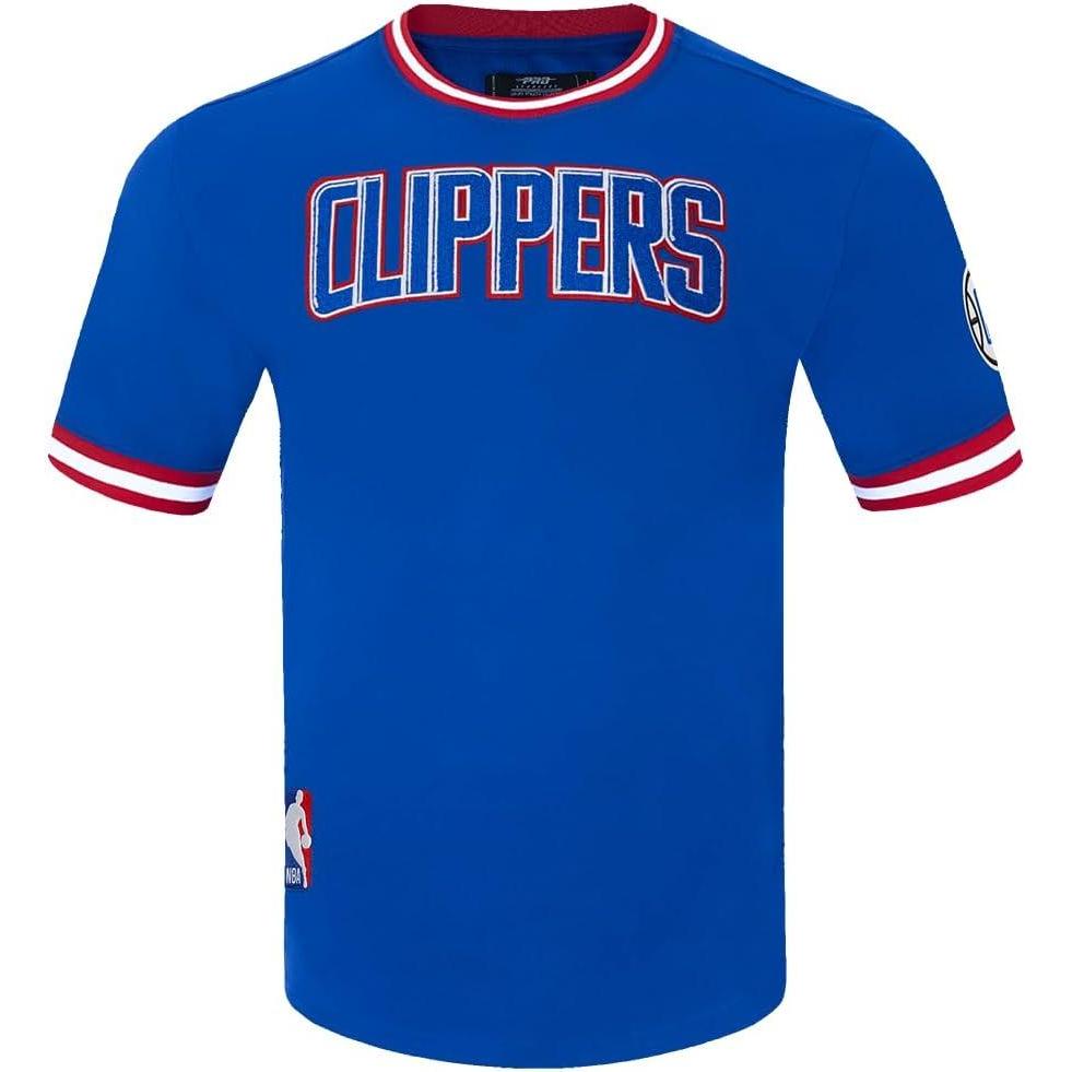 image:imagePro Standard Mens NBA Los Angeles Clippers Classic Chenille Short Sleeve Tee Royal BlueRed 2XL