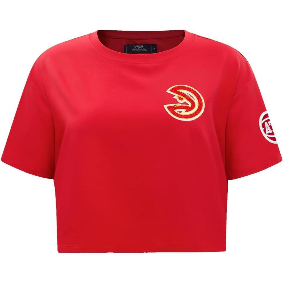 image:imagePro Standard NBA Womens Womens NBA Classic Chenille Cotton Single Jersey Short Sleeve Boxy TeeRed