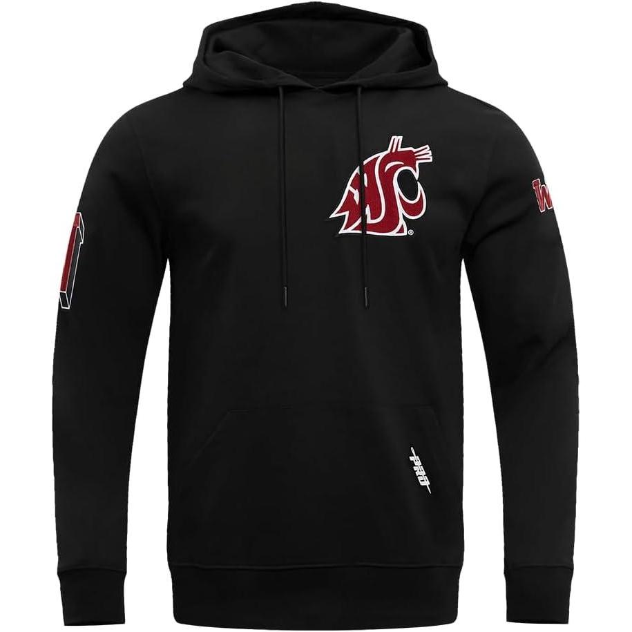 image:imagePro Standard NCAA mens Pro Standard Mens Classic Chenille Cotton Double Knit Pull Over HoodieBlack