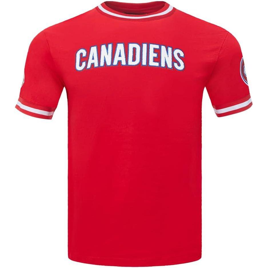 image:imagePro Standard NHL Mens Pro Standard Mens NHL Classic Chenille Cotton Double Knit Short Sleeve TeeRed