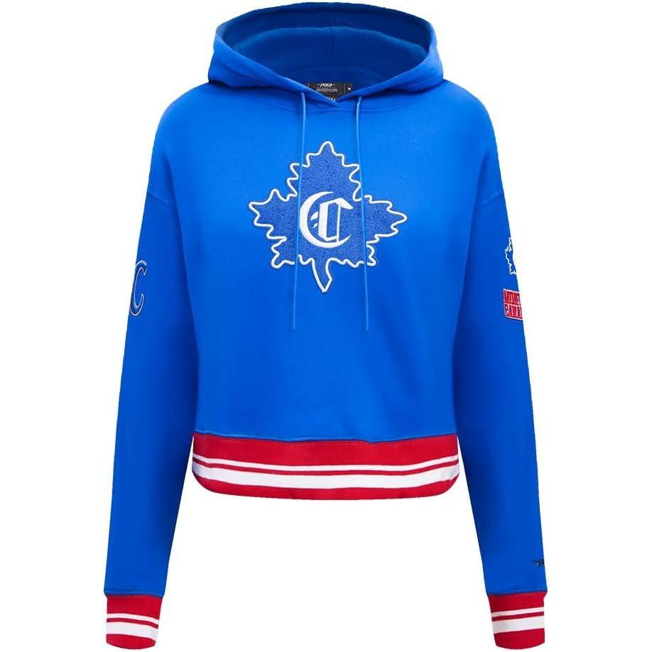 image:imagePro Standard NHL Womens Retro Classics Brushed Back French Terry Cropped Pullover HoodieRoyal BlueRed