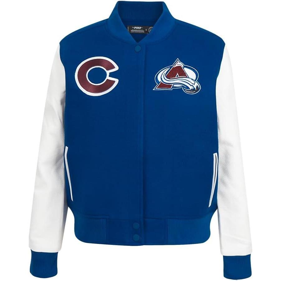 image:imagePro Standard NHL womens Pro Standard Womens Nhl Classic Chenille Wool Varsity JacketDodger BlueWhite