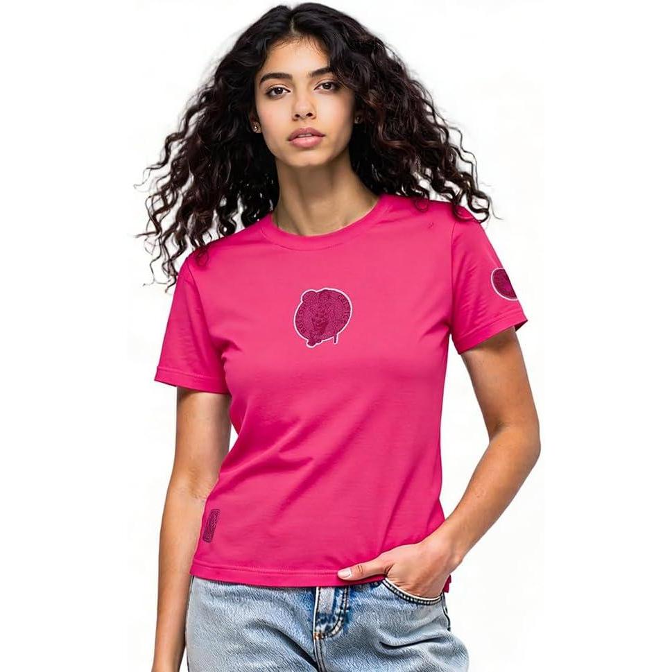 image:imageWomens NBA Classic Triple Pink Cotton Short Sleeve Slim Fit TeeBeetroot Purple
