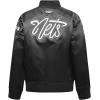 Classic NBA Brooklyn Nets Big Boys Satin Jacket in Black by Pro Standard(Black)