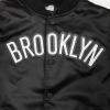 Classic NBA Brooklyn Nets Big Boys Satin Jacket in Black by Pro Standard(Black)