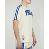 Mens NBA Retro Classics Cotton Taping Tee(Eggshell/Royal Blue)