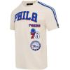Mens NBA Retro Classics Cotton Taping Tee(Eggshell/Royal Blue)