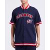 Mens NHL Classic Chenille Button Down(Midnight Navy/Red)