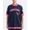 Mens NHL Classic Chenille Button Down(Midnight Navy/Red)