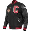 Pro Standard Mens College Classic Chenille Varsity Jacket(Black/Red/Black)
