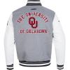 Pro Standard Mens College Classic Chenille Varsity Jacket(Heather Grey/White/Black)