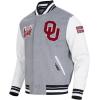 Pro Standard Mens College Classic Chenille Varsity Jacket(Heather Grey/White/Black)